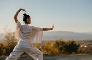 Woman Doing Qigong